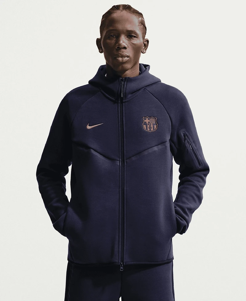 Nike Men's Navy Barcelona Tech Fleece Windrunner Raglan Full-Zip Hoodie