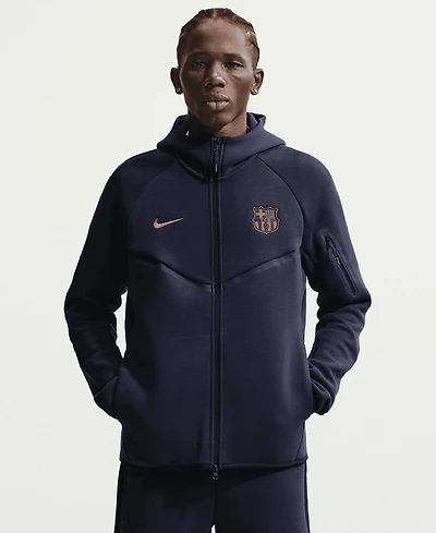 Nike Men's Navy Barcelona Tech Fleece Windrunner Raglan Full-Zip Hoodie