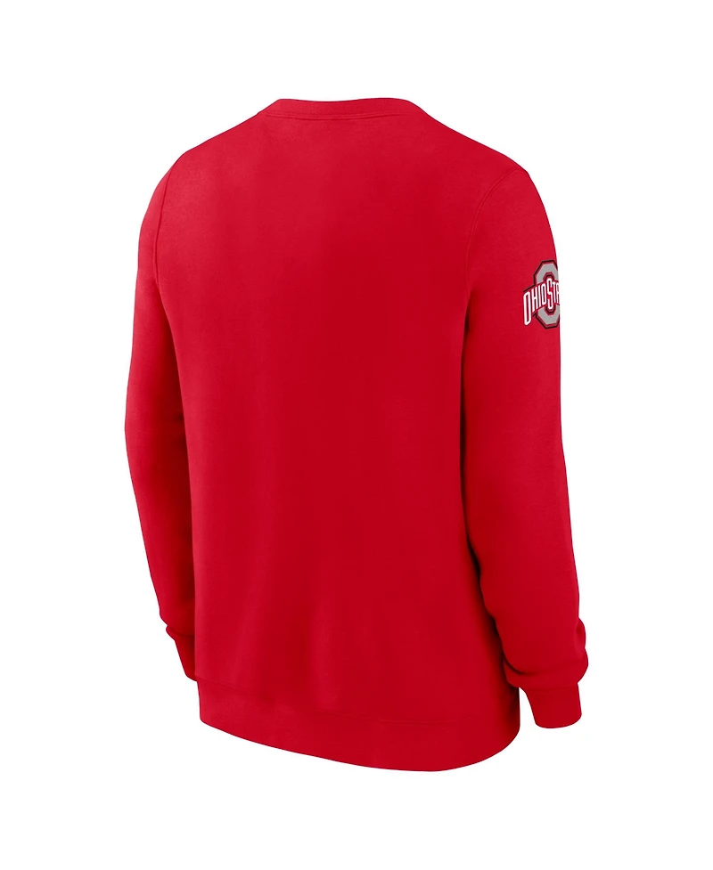 Nike Men's Scarlet Ohio State Buckeyes 2026 Sideline Club Sweatshirt
