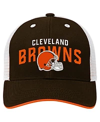 Outerstuff Big Boys and Girls Brown Cleveland Browns Core Lockup Trucker Adjustable Hat