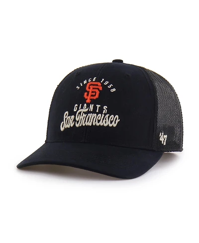 '47 Brand Men's Black San Francisco Giants Pitstop Trucker Adjustable Hat