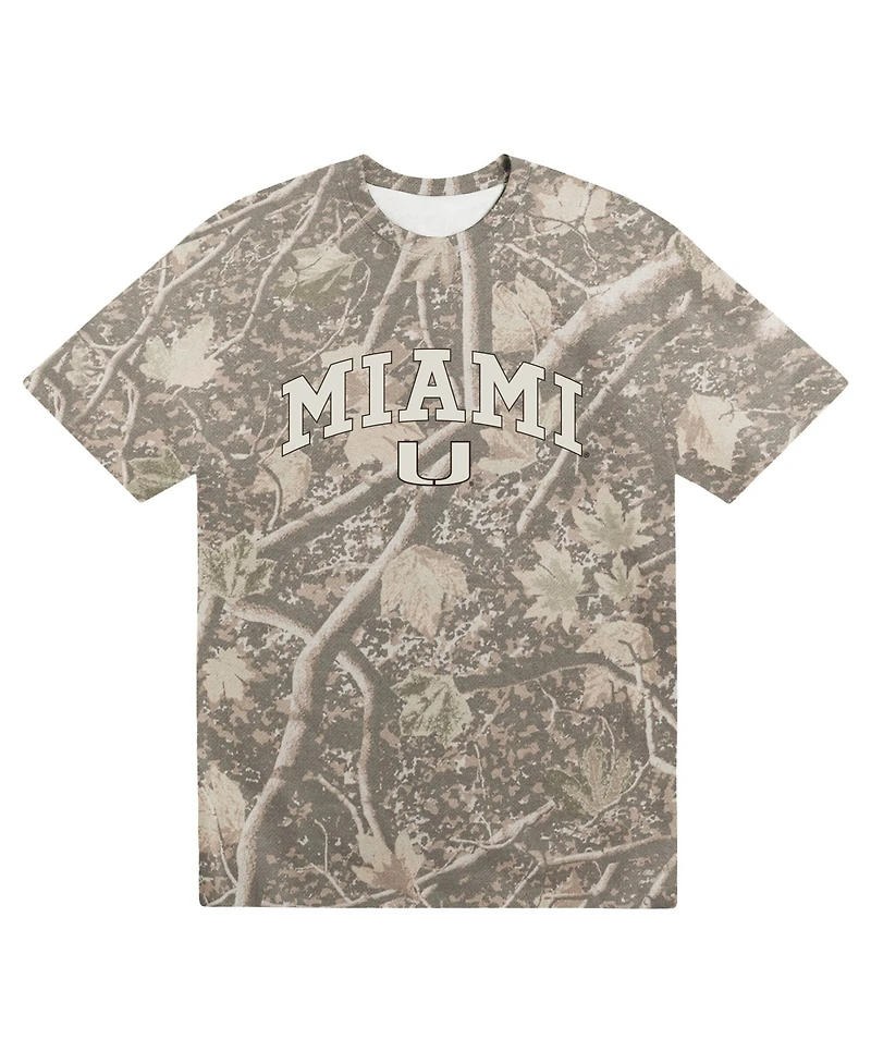 Uscape Apparel Men's Camo Miami Hurricanes Back Bay Heavyweight T-Shirt