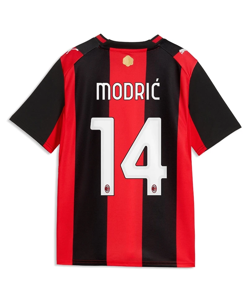 Puma Big Boys and Girls Luka Modric Black, Red Ac Milan 2026, 27 Home Replica Jersey