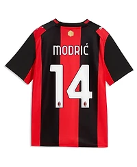 Puma Big Boys and Girls Luka Modric Black, Red Ac Milan 2026, 27 Home Replica Jersey