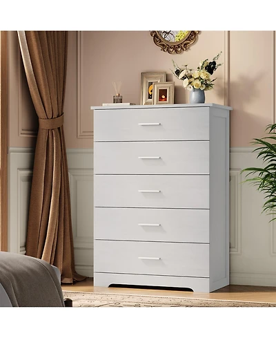 5 Drawer Dresser for Bedroom, 47" Tall Modern Chest of Drawers with Metal Handles, Storage Organizer for Bedroom, Living Room, Entryway and Hallway