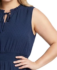 Ny Collection Plus Sleeveless Tiered Swiss Dot Maxi Dress