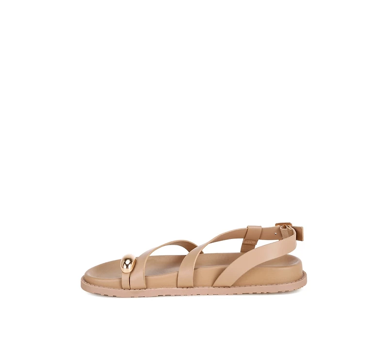 London Rag Womens Carine Strappy Design Flat Sandals