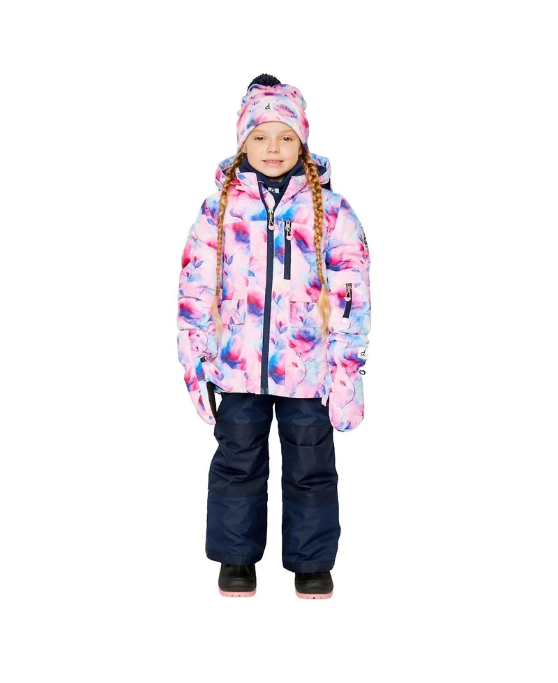 Deux par Toddler Girls Two Piece Play Snowsuit Watercolor Floral Print with Pants