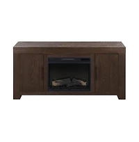Augusta Home Senir 2 Cabinet Oak Tv Stand and Fireplace