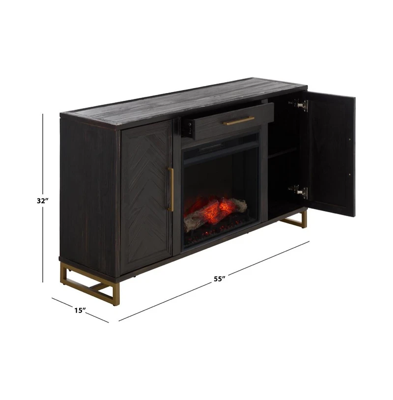 Augusta Home Goram 2 Cabinet 1 Drawer Fir Fireplace
