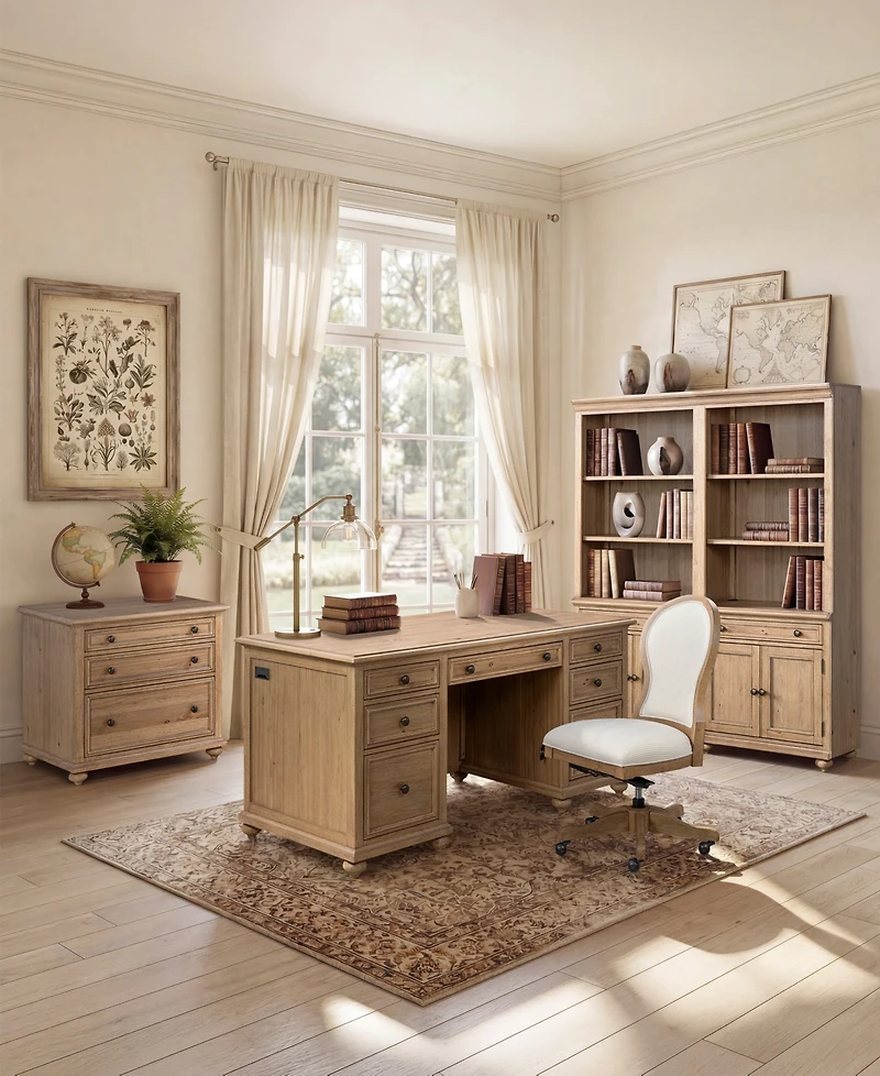 Willowmere 5-Piece Home Office Set (Executive Desk, Desk Chair, File Cabinet & 2 Bookcases), Macy's Exclusive