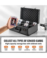 Vevor 162 Psa Graded Card Storage Box 5 Slots Sports Card Holder Case Coded Lock