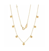 Suzy Levian New York Sterling Silver Cubic Zirconia Clover Drop Station Necklace