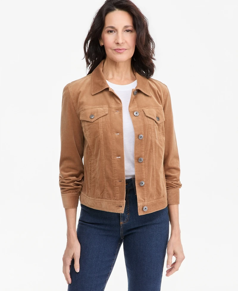 Style & Co Women's Corduroy Relaxed-Fit Trucker Jacket, Macy's Exclusive