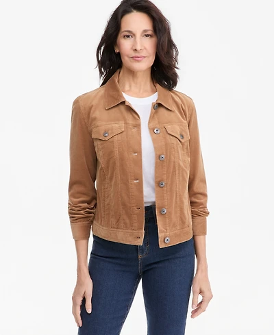 Style & Co Women's Corduroy Relaxed-Fit Trucker Jacket, Macy's Exclusive