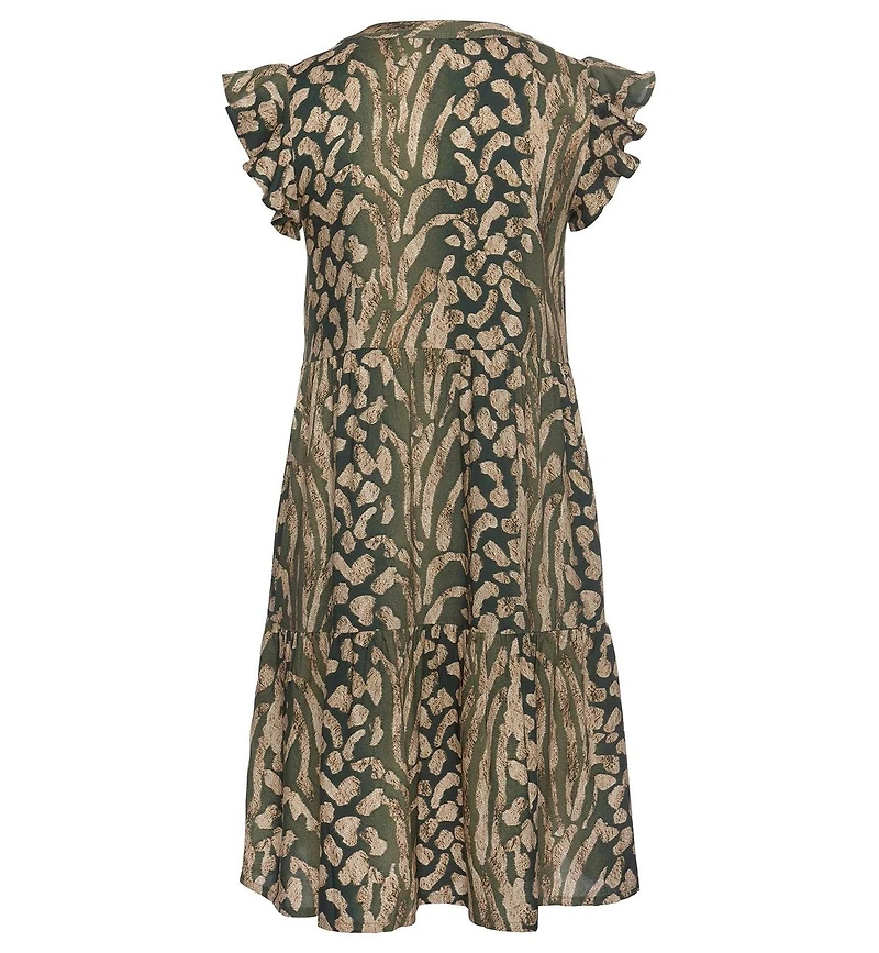 Lascana Women's Animal Print Tiered Dress