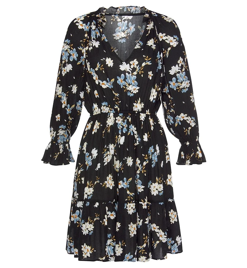 Lascana Women's Ruffle 3/4 Sleeve Dress