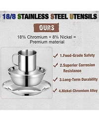 Piscifun Stainless Steel Camping Mess Kit With Mesh Carry Bag Cutlery Set For Scouts Travel