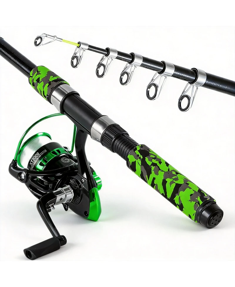 Aofar 6.9ft Telescopic Fishing Rod Reel Combo Set