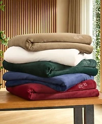 Lacoste Home Courtside Midweight Ultra Soft Coco Flannel Blanket