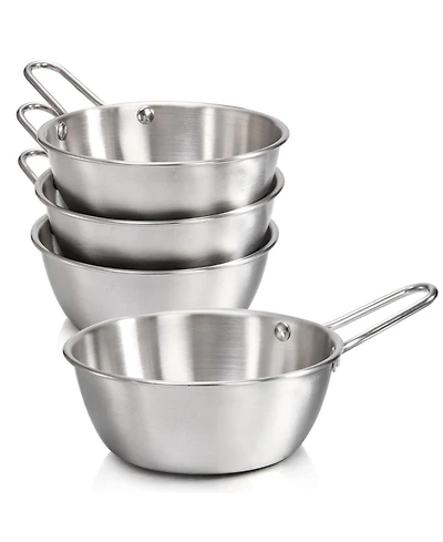 Piscifun 4 Pack 20 Oz Stainless Steel Makgeolli Bowl With Handle Camping Outdoor Cup