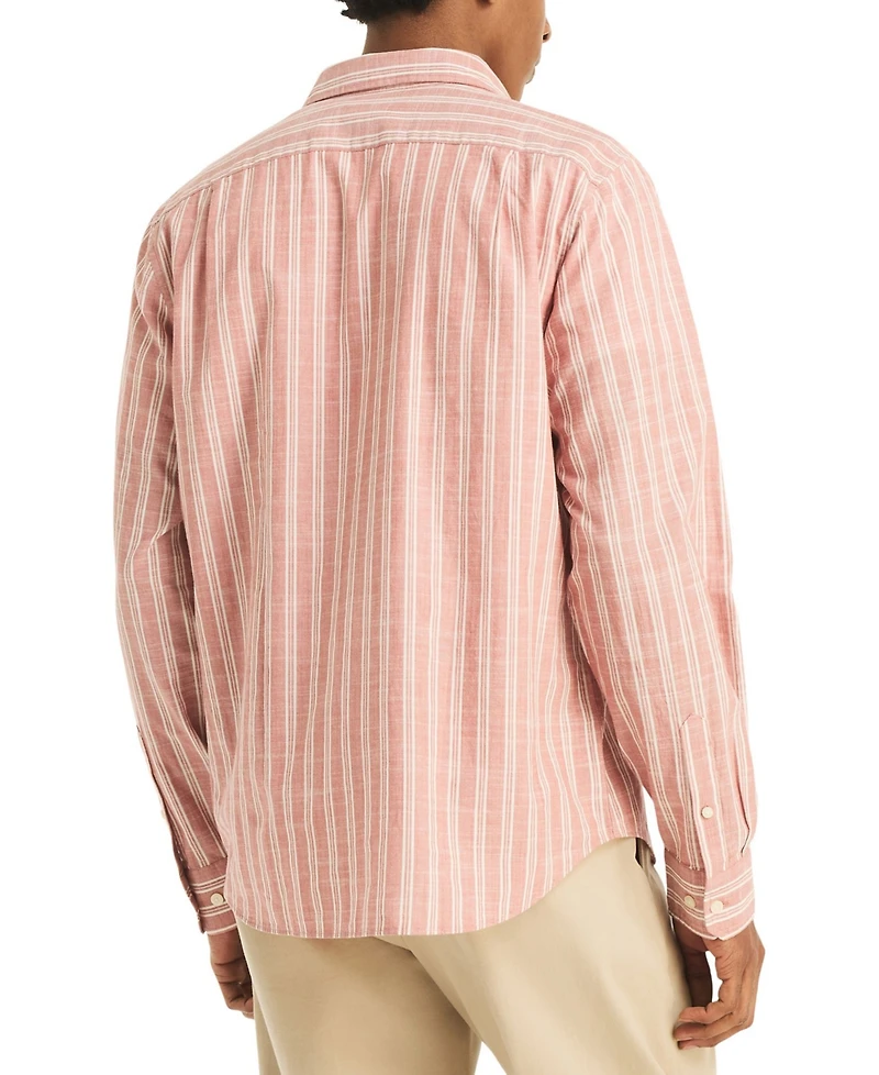 Nautica Men's Textured Strip Long-Sleeves Shirt