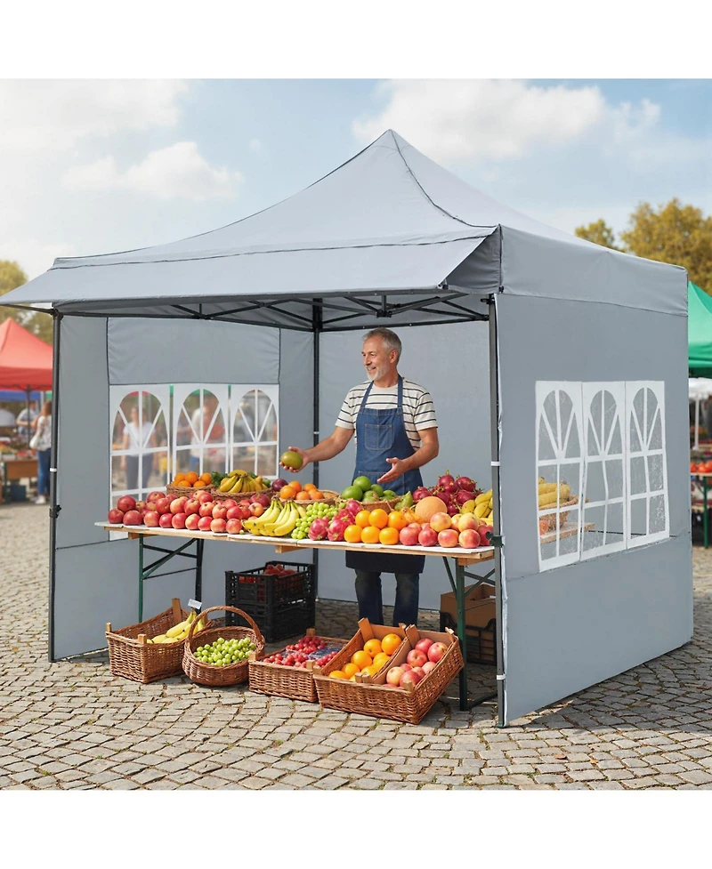 Mecale Pop-Up Canopy Tent with Sidewalls And Awning, for Party or Picnic