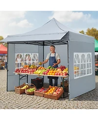 Mecale Pop-Up Canopy Tent with Sidewalls And Awning, for Party or Picnic