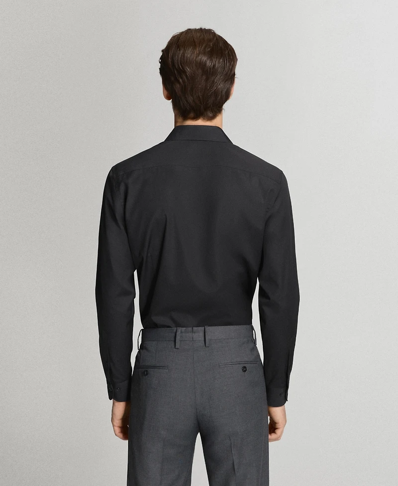 Mango Men's Slim-Fit Cotton Poplin Dress Shirt