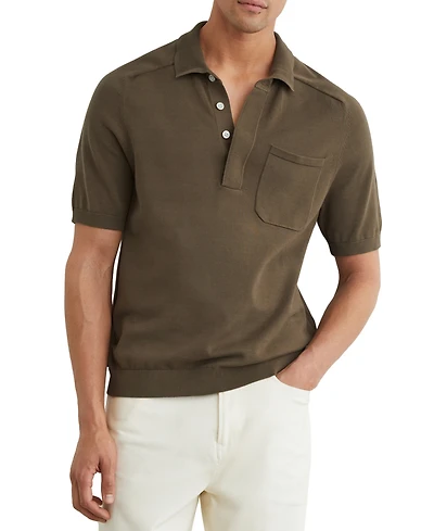 Reiss Men's Selkirk Cotton Knit Concealed-Placket Polo Shirt