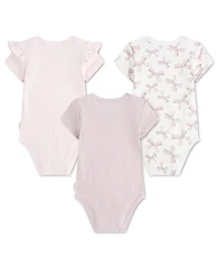 Huggies Baby Girls' Babywear Short-Sleeve Bodysuits, 3-Pack