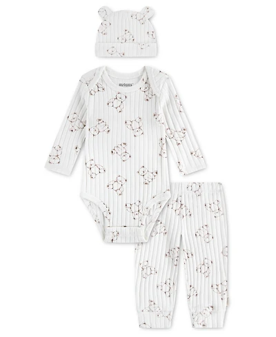 Huggies Baby Boys' and Girls' Babywear Long-Sleeve Bodysuit, Pants Hat, 3-Piece Set