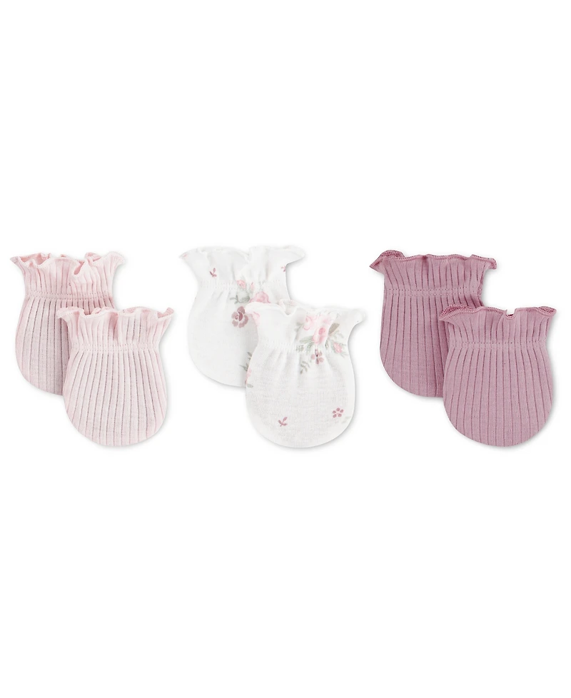 Huggies Baby Girls' Babywear Mittens, 3-Pack
