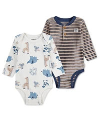 Huggies Baby Boys' Babywear Long-Sleeve Bodysuits, 2-Pack