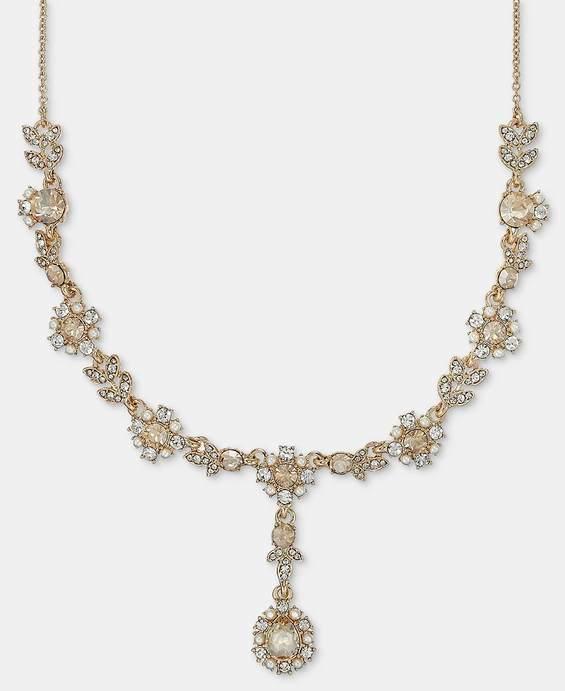 Marchesa Crystal Gold-Tone Y-Neck Necklace