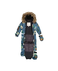 Deux par Baby Boy ( 6M to 24 M) One Piece Snowsuit Adapted for Car Seats Bear Print