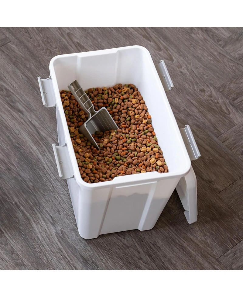 Iris Usa 30 lb Dog Food Storage Container Stackable with Gasket Seal, 2-Cup Scoop.