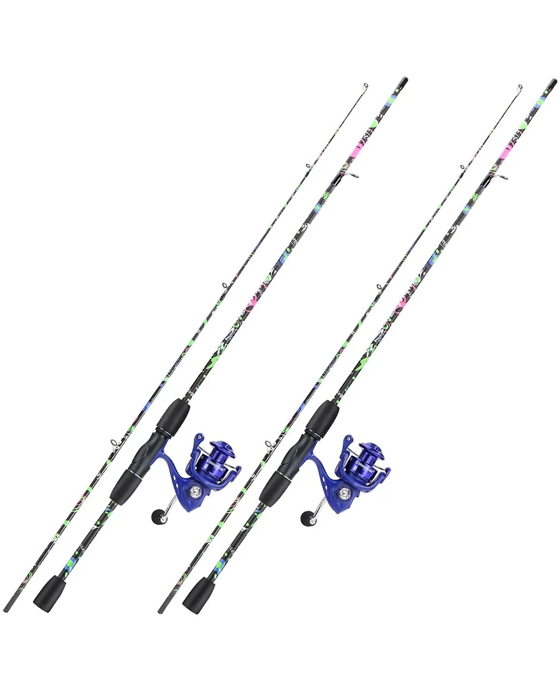 Aofar 6'0" 2Pack Fishing Rod Graphite Fiberglass Spinning Reel