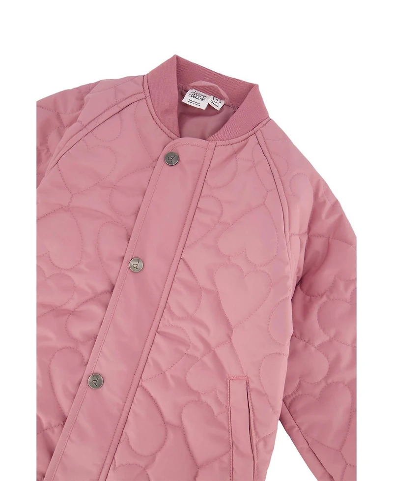 Deux par Little and Big Girl 6-14 Quilted Raglan Sleeve Jacket Mauve