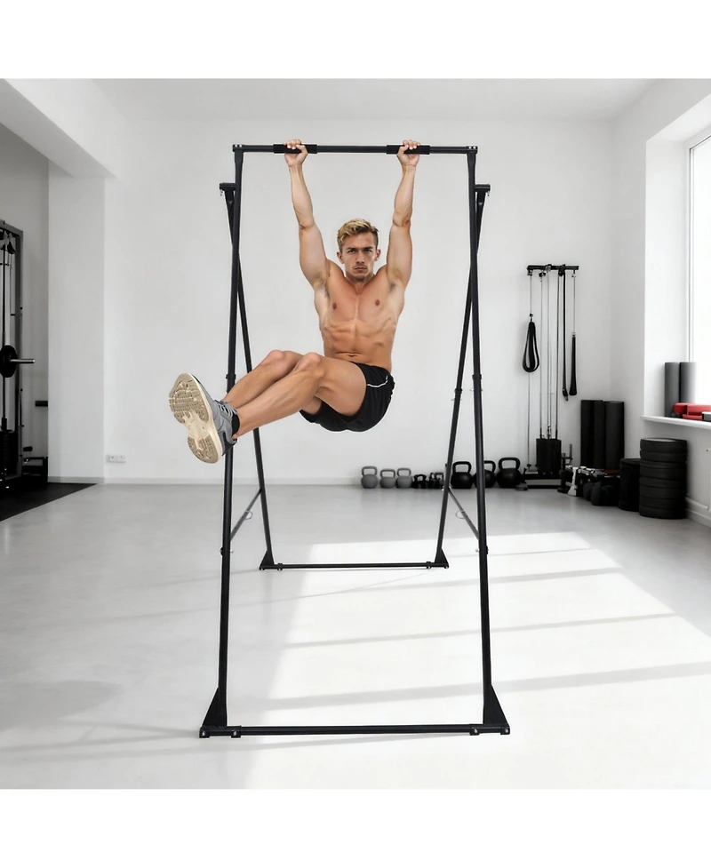 Mecale Yoga Swing Stand Frame, 440.9 lb Capacity, Triangular Aerial Rig with Eva Foam, 4-Level Horizontal and 6-Level Vertical Adjustment