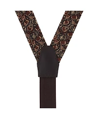 Trafalgar Men's The Gridiron Silk Button End Suspenders