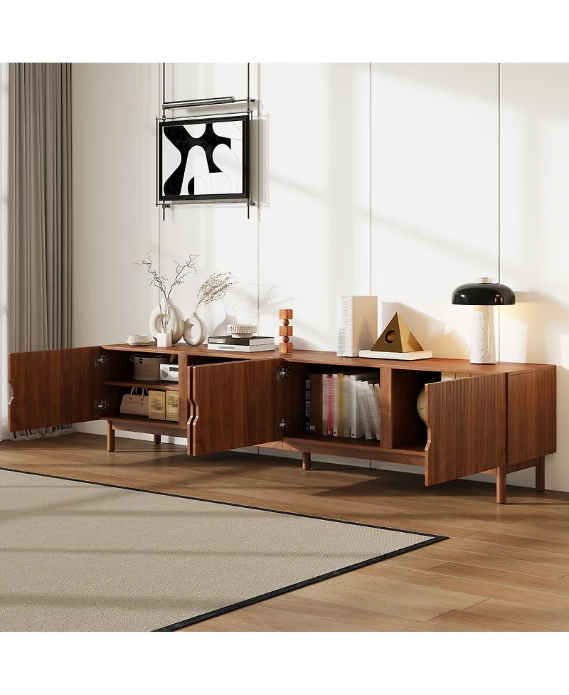Streamdale Furniture 87-Inch Tv Stand for TVs up to 90", Media Console with 4 Cabinets