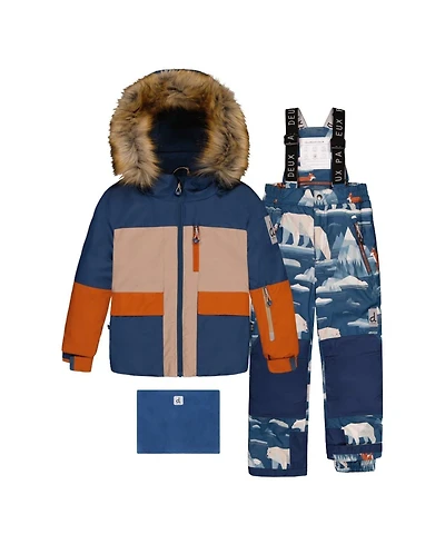 Deux par Toddler Boy (2T-5T) Two Piece Play Snowsuit with Bear Print Pants