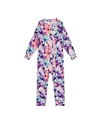 Deux par Deux Little and Big Girl ( size 6 to 12 ) One Piece Thermal Underwear Floral PrintG