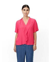Masai Copenhagen Women's MaDyvora V-Neck Ruffle Blouse