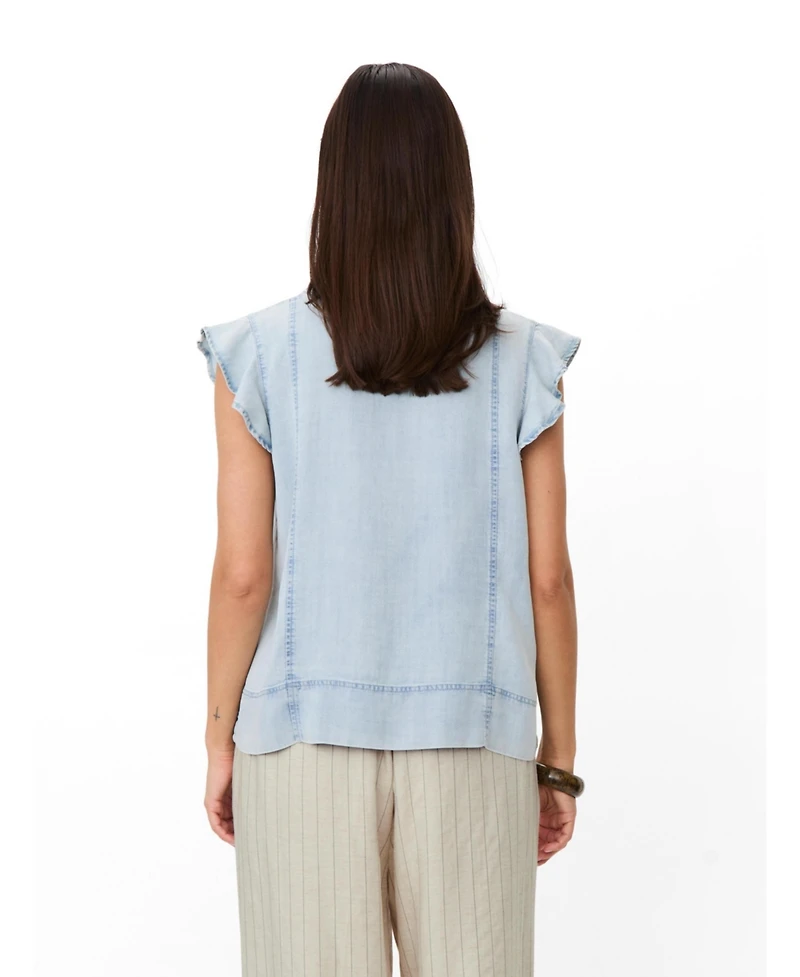Masai Copenhagen Women's Madalali Denim V-Neck Blouse