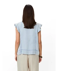 Masai Copenhagen Women's Madalali Denim V-Neck Blouse