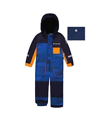 Deux par Big Boys (6-14) One Piece Play Snowsuit Blue with Stripes