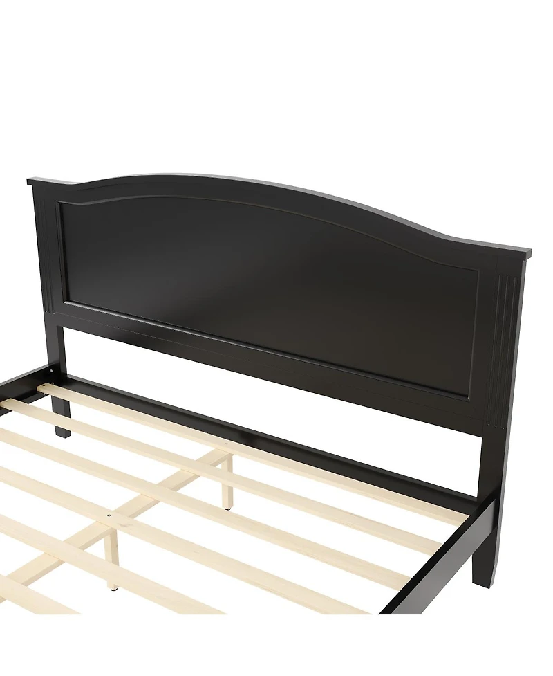 Streamdale Furniture Full Size Platform Bed with Headboard with Wooden Slat Support Legs