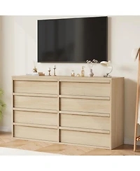 homfan Large 8 Drawer Dresser for Bedroom, Modern Wooden Chest, Spacious Organizer for Living Room, Nursery, Entryway, Hallway, Closet